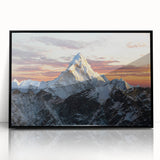 Large abstract wall art depicting the Everest scenery in Nepal, framed in black acrylic, ideal for modern living room decor.