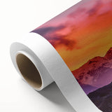 Art Deco style poster of a serene Nepalese landscape on rolled canvas, suitable for nursery wall art or dining room decor.