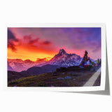 Rolled print of a serene Nepalese landscape, featuring soft pastel colors, ideal for art wall dining room.