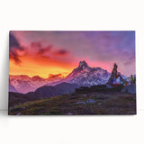 Black and white large art print of a scenic Nepalese landscape on stretched canvas, ideal for kitchen wall art or bedroom.