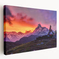 Large art depicting a serene Nepalese landscape on stretched canvas, ideal for kitchen wall art.