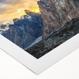 Art deco poster of a Pakistani landscape in muted earth tones on rolled canvas, suitable for dining room decor.