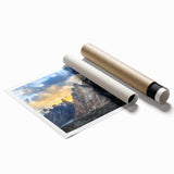 Extra large rolled print of a floral scene in muted earth tones, ideal for classy bathroom wall art.