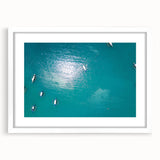 Abstract art print featuring a serene Philippine landscape in muted green and blue tones on a framed white mat.
