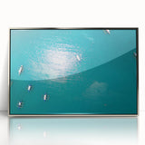 Mid-century modernist art of a Philippine landscape in muted earth tones on a framed acrylic, suitable for nursery wall art.