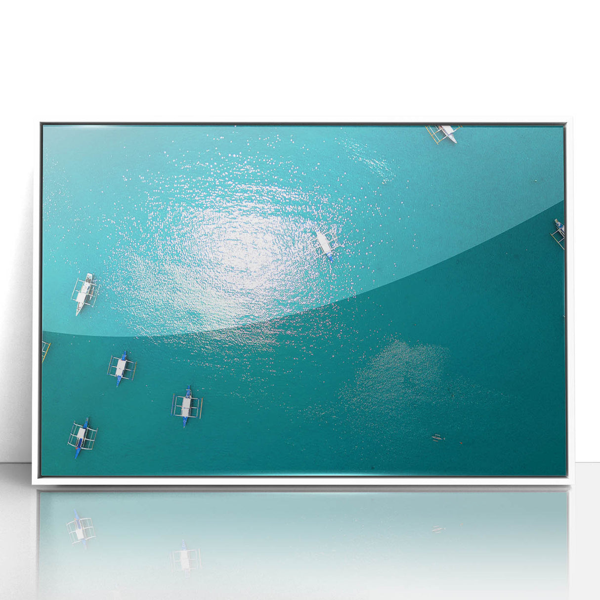Modern art wall decor featuring a serene Philippine landscape in pastel shades on a framed acrylic print.
