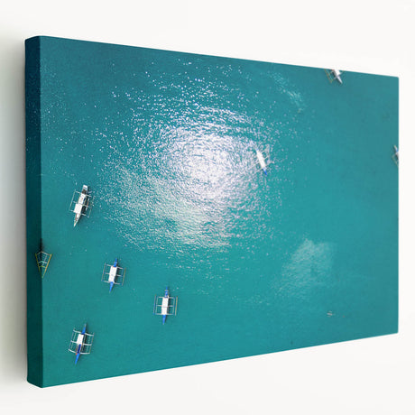Large canvas print of a serene Philippine landscape in soft green and blue tones, ideal for kitchen wall art.