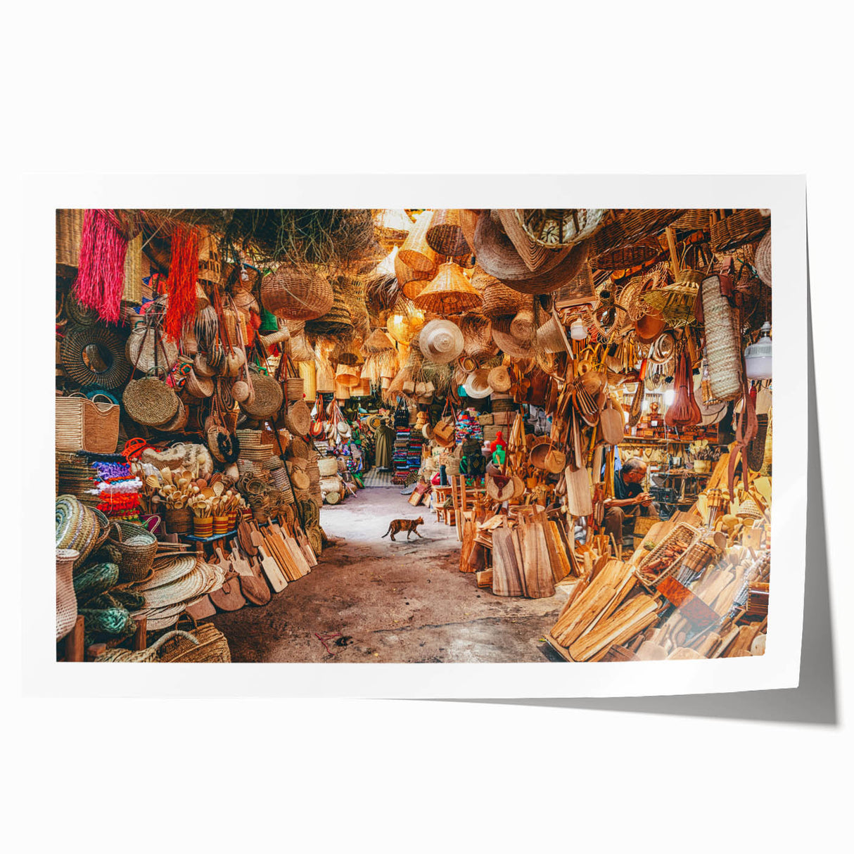 Extra large rolled print depicting a floral Singapore scenery in vibrant colors, ideal for art wall dining room.