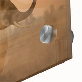 Large abstract wall art of Sri Lankan scenery in muted earth tones on acrylic glass, ideal for dining room ambiance.