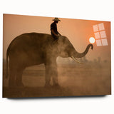 Large abstract wall art of a Sri Lankan landscape in muted earth tones on acrylic glass.