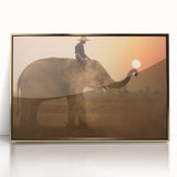 Framed acrylic print of a Sri Lankan landscape in mid-century modernist style, showcasing muted earth tones.