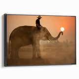 Black and white framed canvas featuring a vintage-style landscape of Sri Lankan scenery, ideal for bedroom decor.