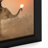 Black wall art of a Sri Lankan landscape on textured, framed canvas, featuring vibrant colors, ideal for living room decor.