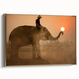 Framed canvas of a vintage-style Sri Lankan landscape in muted gold and black tones, ideal for bedroom wall art.