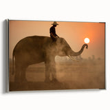 Framed canvas featuring a landscape art painting of a Sri Lankan scenery in colorful tones.