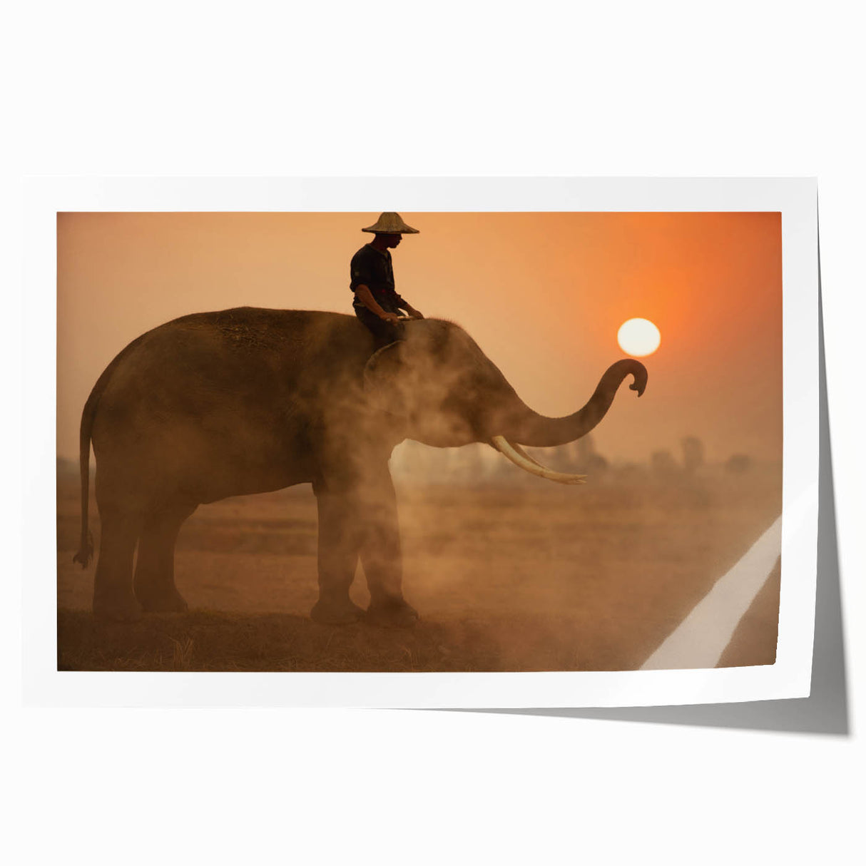 Extra large rolled print of a Sri Lankan landscape with vibrant green hues, ideal for art wall dining room.