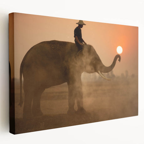 Large canvas print featuring a serene Sri Lankan landscape in soft green and blue tones, ideal for kitchen wall art.