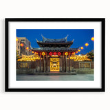 Extra large, textured abstract art print depicting vibrant, colorful scenery, framed in black, ideal for living room decor.