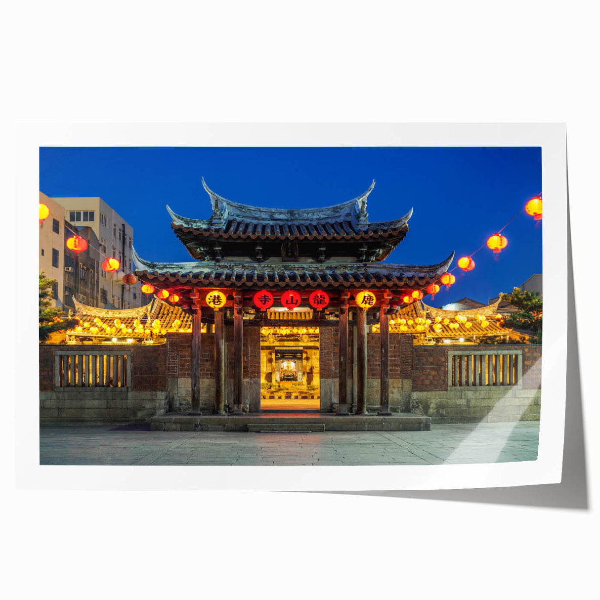 Extra large rolled print of Taiwan scenery with vibrant green and blue tones, ideal for art wall dining room.