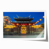 Extra large rolled print of Taiwan scenery with vibrant green and blue tones, ideal for art wall dining room.