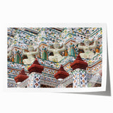 Extra large rolled print of Bangkok scenery with lush floral elements in vibrant colors, ideal for dining room wall art.
