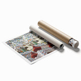 Extra large rolled print of Bangkok scenery with vibrant floral elements, ideal for classy bathroom wall art.