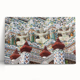 Black and white stretched canvas of Bangkok cityscape, ideal for kitchen wall art or bedroom ambiance.