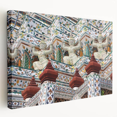 Large canvas print of Bangkok skyline in muted earth tones, suitable for kitchen wall art.
