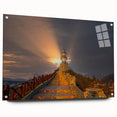Large abstract wall art depicting a Turkish landscape in muted earth tones on acrylic glass, ideal for dining room decor.