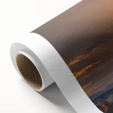 Art Deco style poster of a Turkish landscape on rolled canvas, with muted earth tones, ideal for nursery wall art.