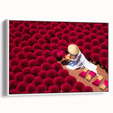 Vintage poster art of a scenic Vietnamese landscape on extra large framed canvas.