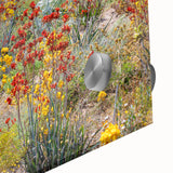 Large abstract wall art of Perth skyline in acrylic glass, with mid-century modernist elements, ideal for dining room decor.