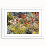 Extra large abstract art print of Perth scenery in textured style, with a white mat and frame, ideal for living room decor.