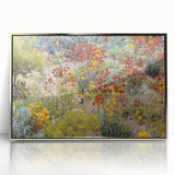 Art Deco style poster of Perth skyline in silver framed acrylic, with muted color tones, ideal for modern art wall decor.