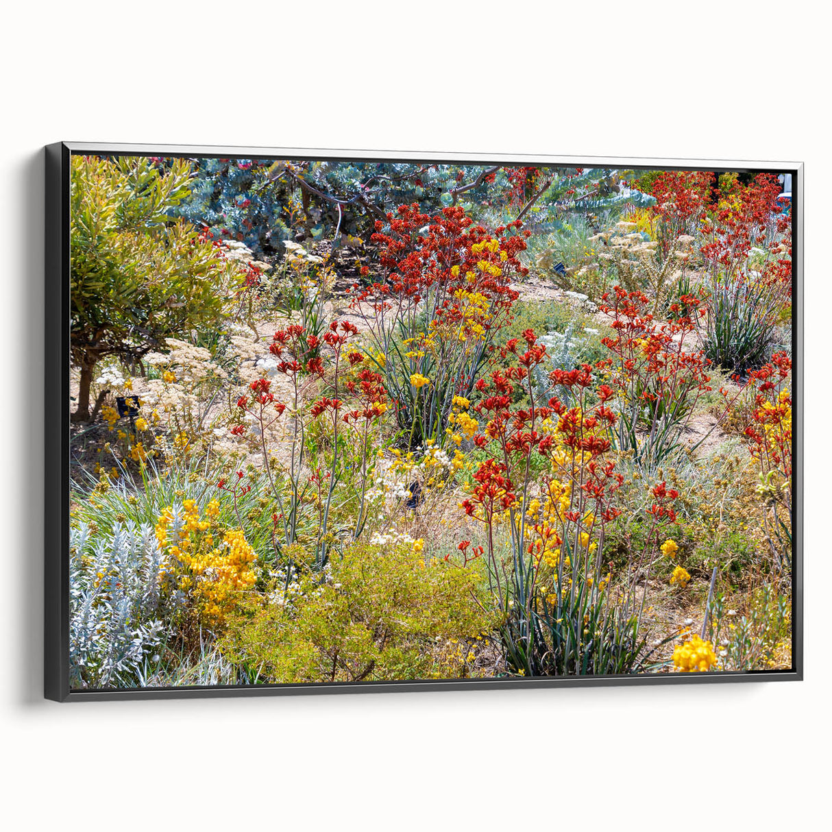 Black and white landscape art painting of Perth, Australia on framed canvas, ideal for bedroom wall decor.