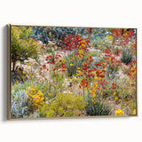 Framed canvas of a vintage-style Perth landscape featuring colorful art and black accents, ideal for living room decor.