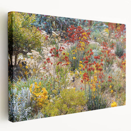 Large canvas print of Perth skyline in muted blue and gray tones, suitable for kitchen wall art.