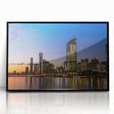 Large abstract wall art depicting Queensland, Australia, in muted earth tones on a framed acrylic.