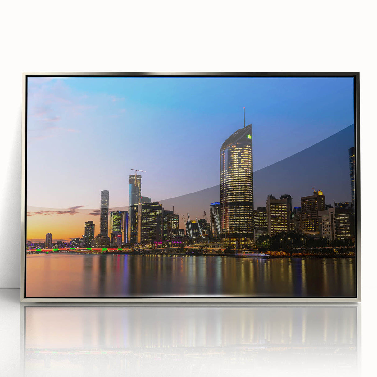 Framed acrylic print of a Queensland, Australia scenery in muted earth tones, ideal for modern art wall decor.
