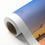 Art deco poster of Queensland scenery in pastel shades on rolled canvas, suitable for nursery wall art or dining room.