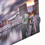 Large abstract wall art depicting Tasmania scenery in muted earth tones on acrylic glass, ideal for dining room ambiance.