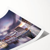 Extra large wall art featuring line art flowers in muted earth tones on a rolled canvas.