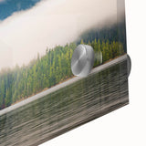 Large abstract wall art depicting British Columbia scenery in muted earth tones on acrylic glass, ideal for dining room art.