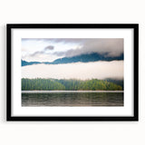 Colorful abstract art print of a textured British Columbia scenery on a large framed canvas, ideal for living room decor.