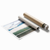 Extra large rolled canvas print of British Columbia scenery with vibrant green and blue tones.