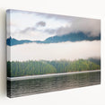 Scenic British Columbia landscape on stretched canvas, featuring lush greenery and mountains, ideal for kitchen wall art.