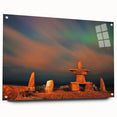 Large abstract wall art depicting a Manitoba, Canada scenery in vibrant twilight hues on acrylic glass.