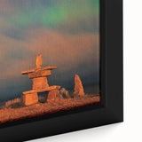 Extra large framed canvas featuring a textured depiction of a black Manitoba scenery with colorful art accents.