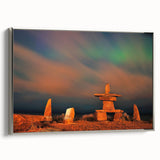 Framed canvas landscape art painting of Manitoba scenery in colorful and black tones, ideal for living room decor.