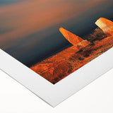 Art deco poster of Manitoba scenery in muted green and blue tones on rolled canvas, suitable for dining room wall art.